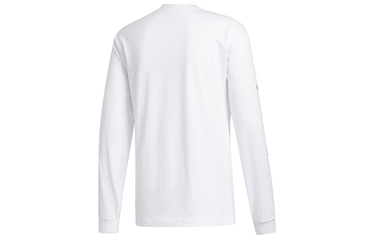 adidas originals Contrasting Colors Logo Printing Sports Round Neck Long Sleeves White GV4393