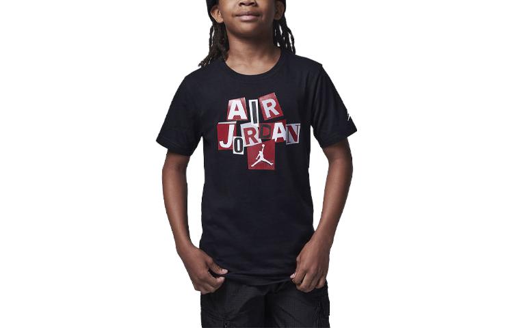 (GS) Air Jordan Cutout T-Shirt 'Black' 95C840-023