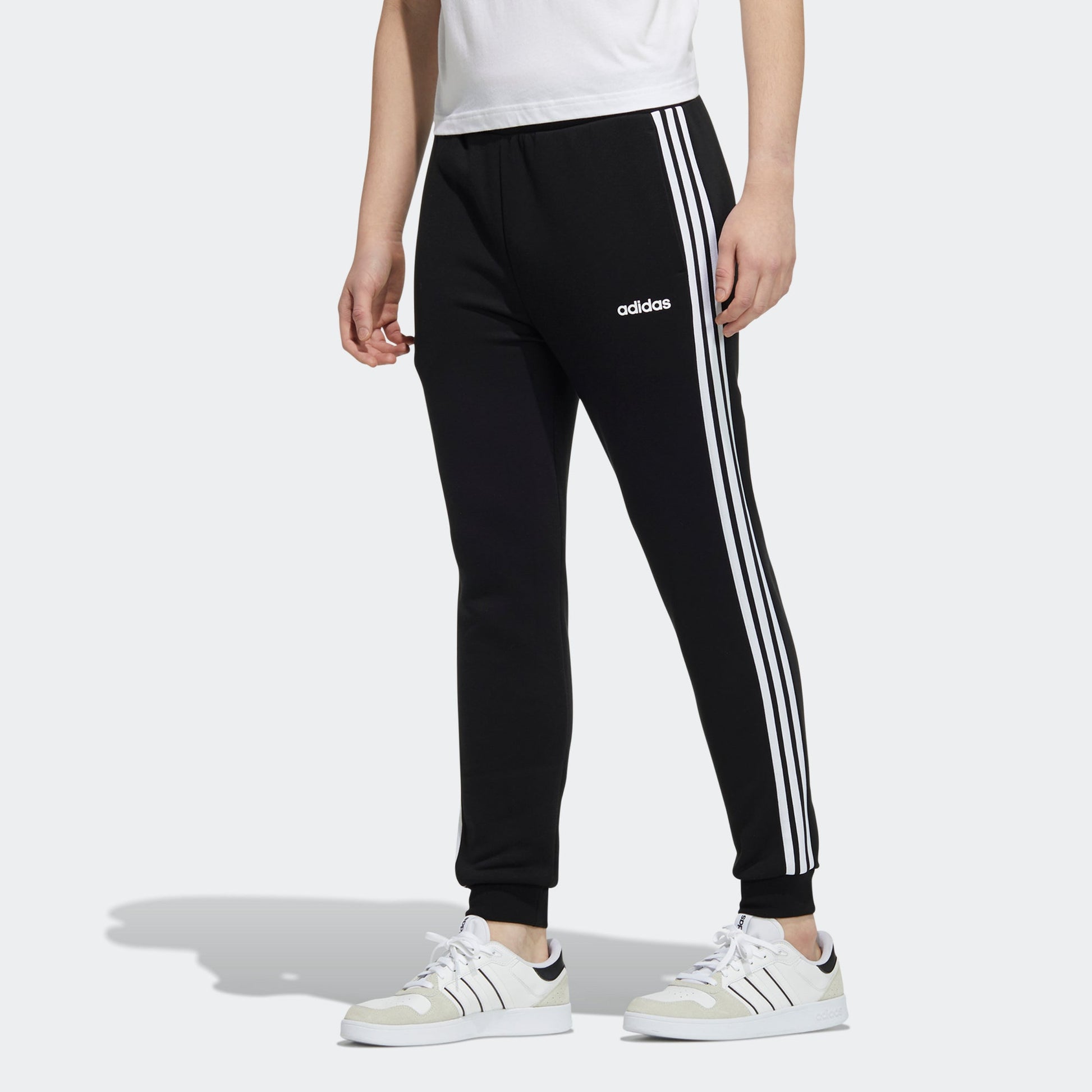 Men's adidas neo Ce 3S Flc Tp Logo Stripe Bundle Feet Sports Pants/Trousers/Joggers Black H14204