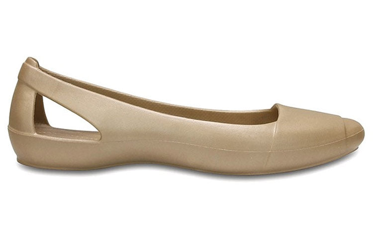 (WMNS) Crocs Minimalistic Casual Flat Sports Gold Color Sandals 202811-710
