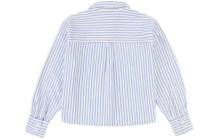 Levis Loose Lapel Stripe Short Long Sleeves Blue Shirt 29685-0004