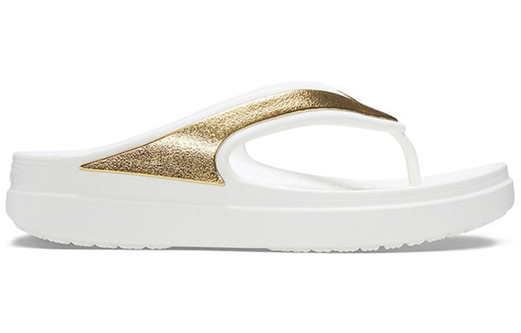 (WMNS) Crocs Thick Sole White Gold Slippers 'White Gold' 206919-100