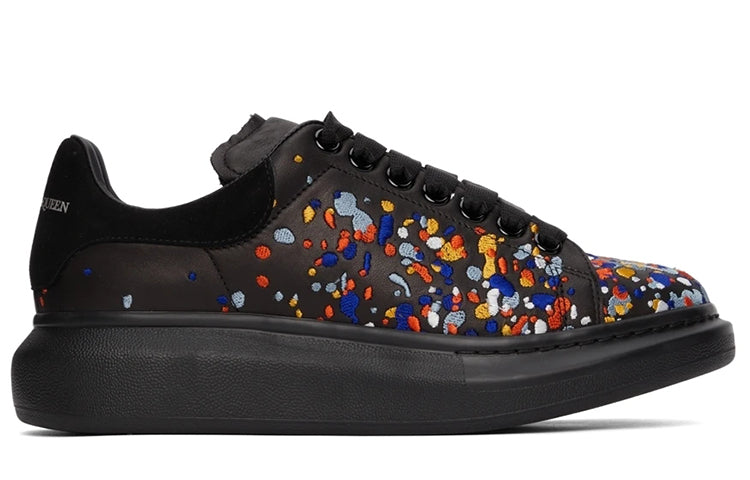 Alexander McQueen Oversized Paint-Embroidery Sneakers 'Black Multicolor' 662649WHZP31049