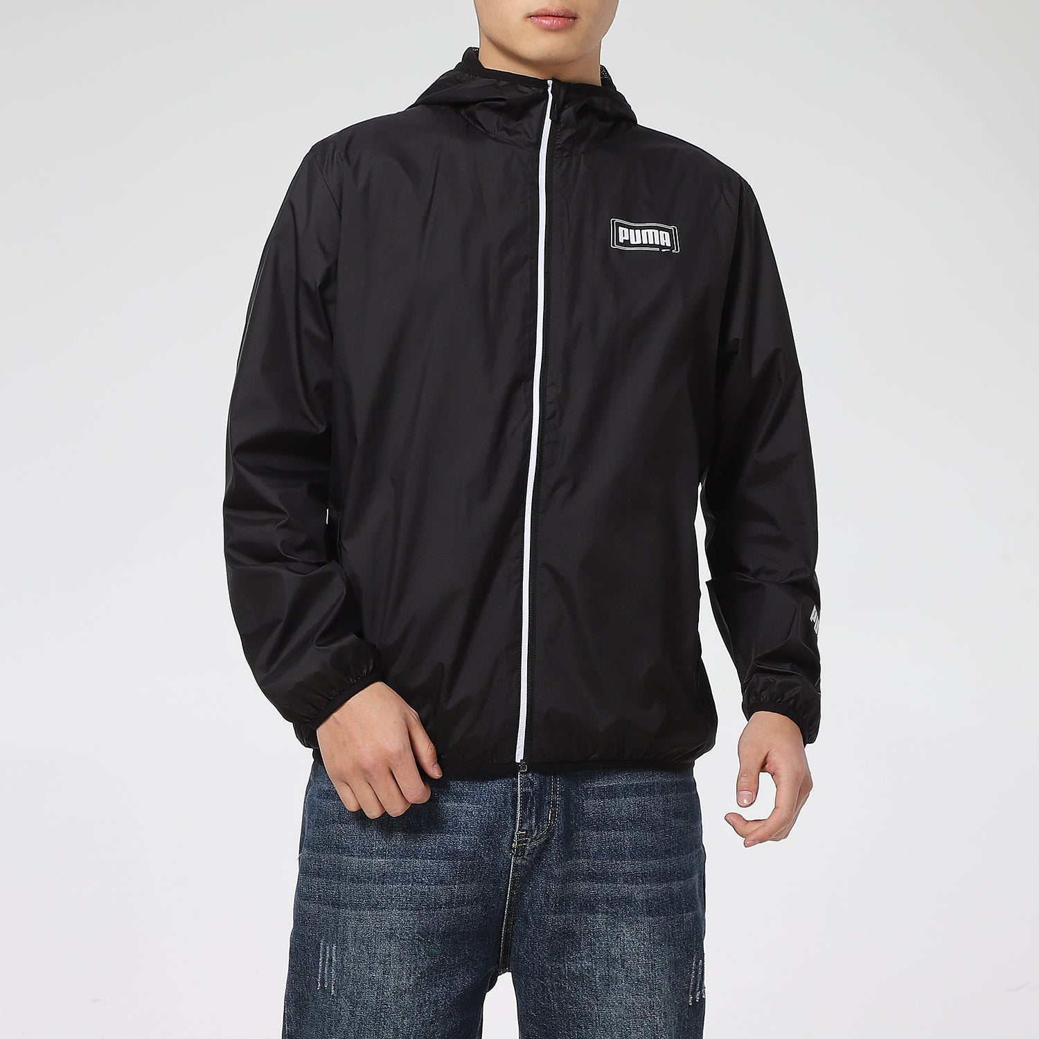 PUMA Essentials Rebel Windbreaker Jacket 'Black White' 588784-01