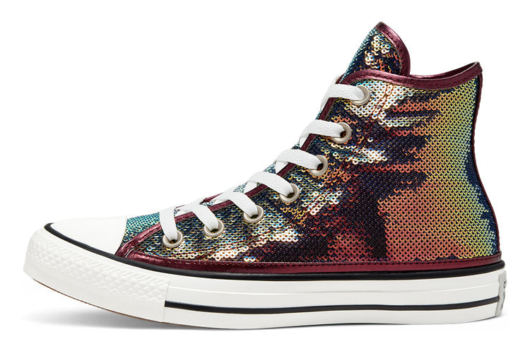 (WMNS) Converse Mini Sequins Chuck Taylor All Star High Top Gradient Black Sneakers 'Black White' 566601C