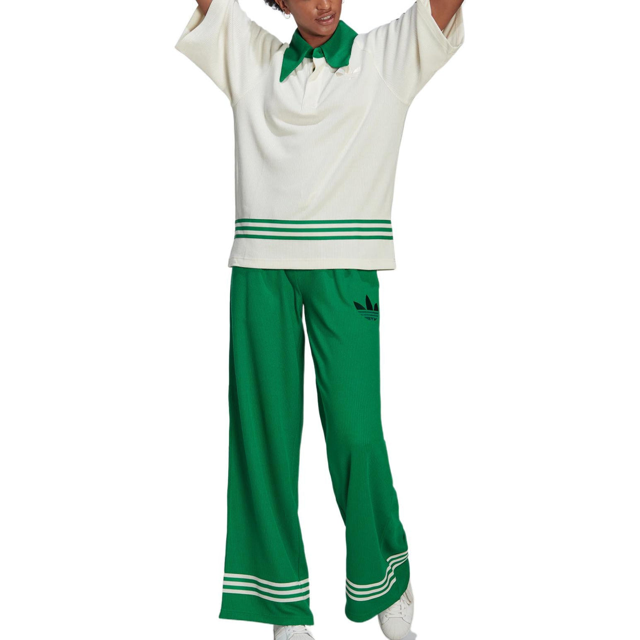 (WMNS) adidas Adicolor 70s Neck T-shirt Asia Sizing 'White Green' IB2032