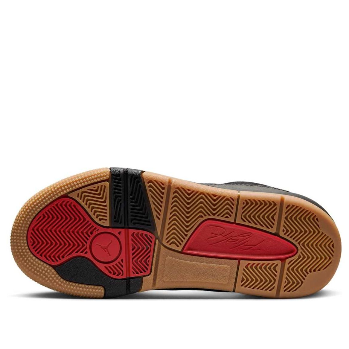 (GS) Air Jordan Flight Court 'Black Gum Medium Brown Varsity Red' HF3333-001