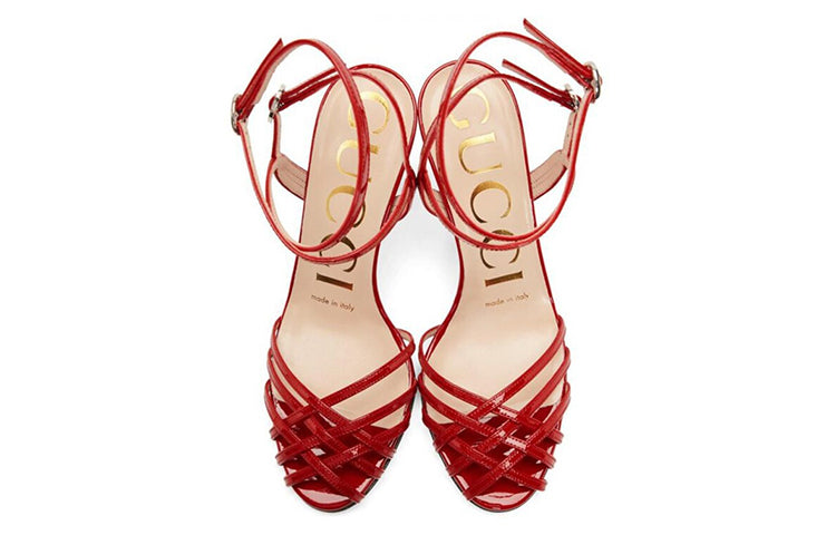 (WMNS) Gucci Draconia Patent Strappy Sandals 39 'Red' 538189-BNC00-6433
