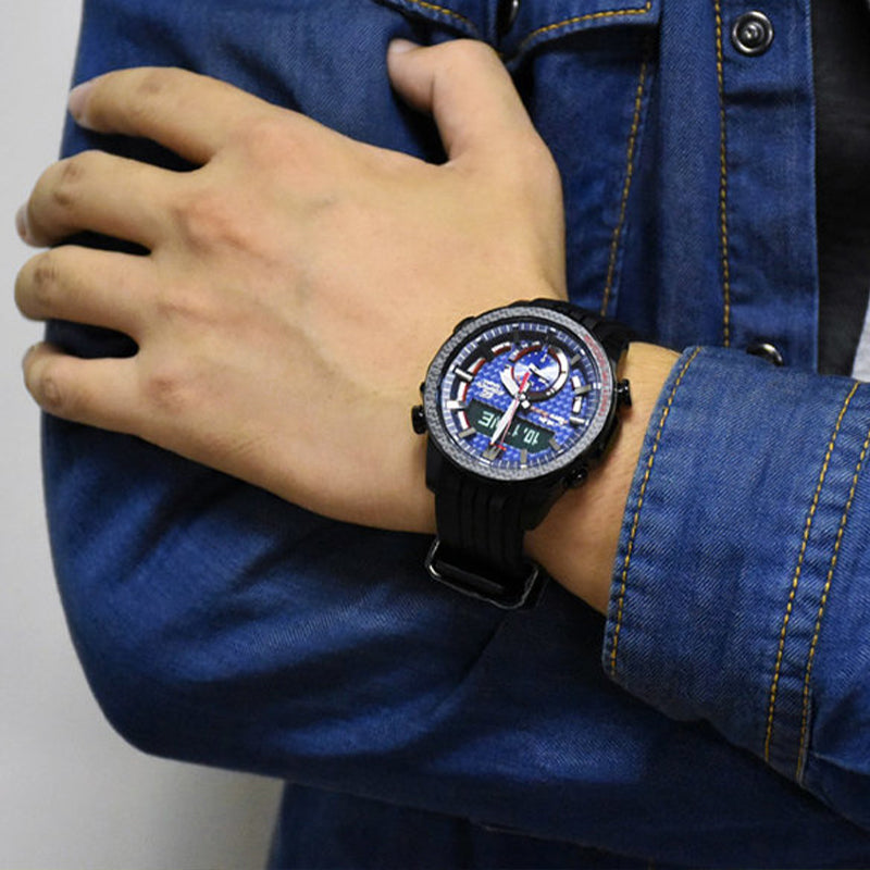 CASIO Limited Edition EDIFICE Mens Blue Analog/Digital Combo ECB-800TR-2A