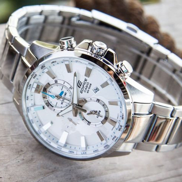 CASIO EDIFICE Business Men'ses Waterproof Mens Silver Analog EFR-303D-7AVUPR