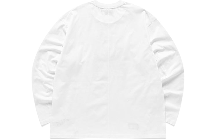 FILA FUSION Printing Sports Loose Long Sleeves Couple Style White T11U136201F-WT