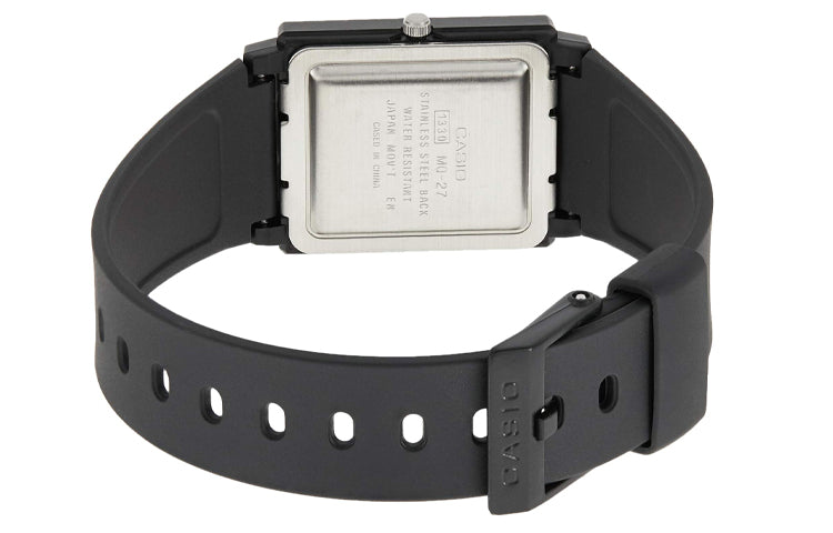 CASIO Quartz Waterproof White DialBlack Strap Mens WhiteBlack Analog MQ-27-7B