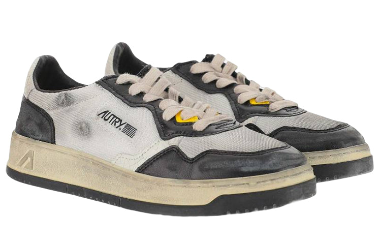 Autry Low Super Vintage Mesh Sneakers 'White Black' AVLM-MS10