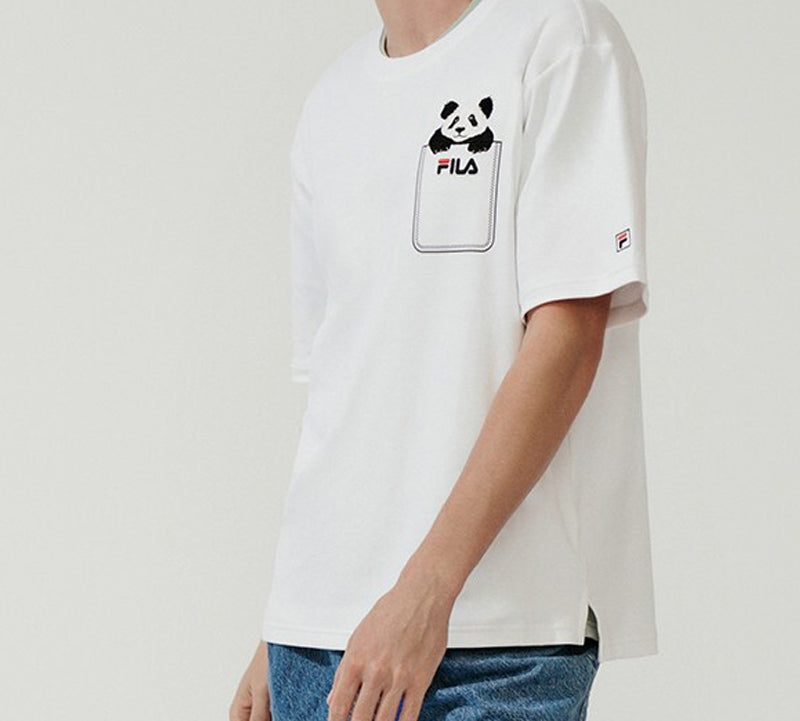 FILA Panda Loose Short Sleeve White F11M018121F-WT