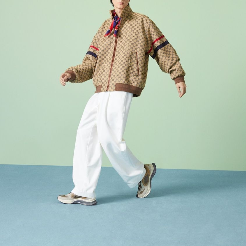 Gucci GG Cotton Canvas Zip Jacket 'Beige Blue' 742835-Z8BJJ-9120