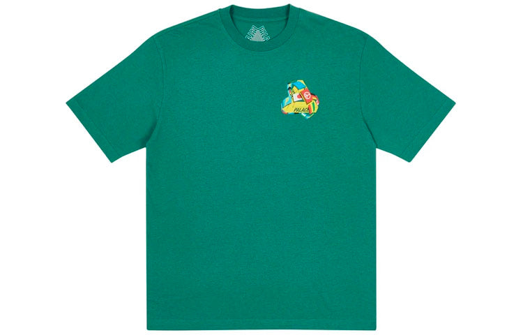 PALACE National Flag Triangle Print Short Sleeve Pattern Printing Green T-Shirt P20TS094