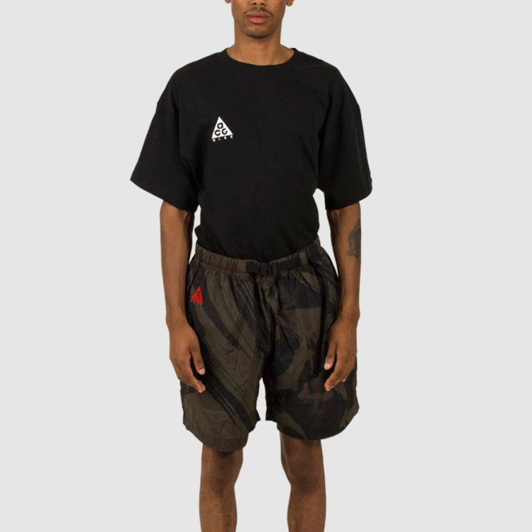 Nike ACG Casual Elastic Waistband Shorts Full Print Green CK9249-325