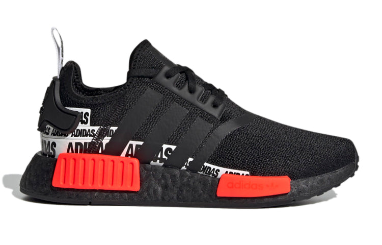 (GS) adidas NMD_R1 J 'Wordmark Heel Stripe - Black Solar Red' S42837