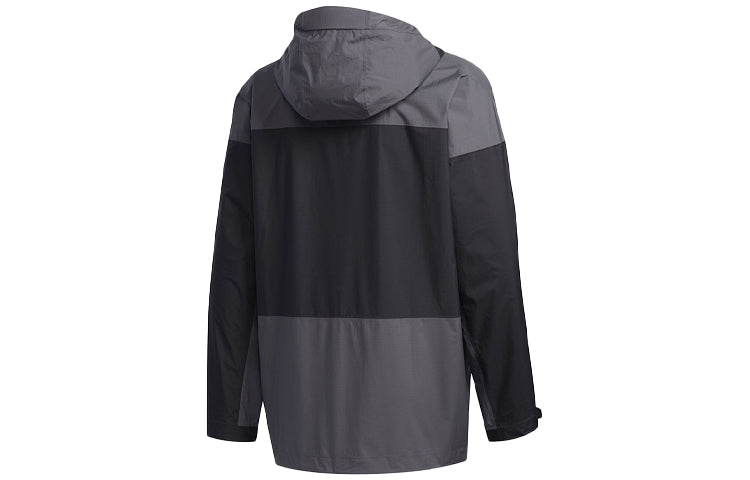 adidas Logo Alphabet Splicing Jacket Black Gray FN0833