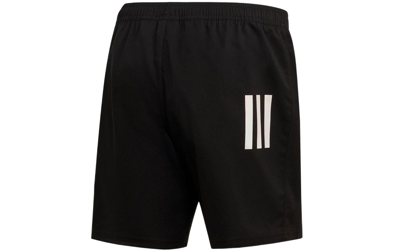 adidas Solid Color Stripe Logo Soccer/Football Training Sports Shorts Black DY8495