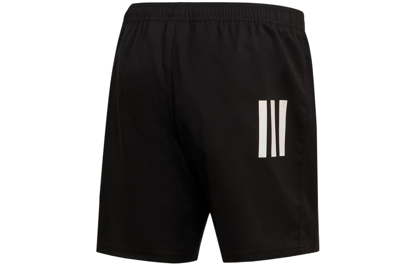 adidas Solid Color Stripe Logo Soccer/Football Training Sports Shorts Black DY8495