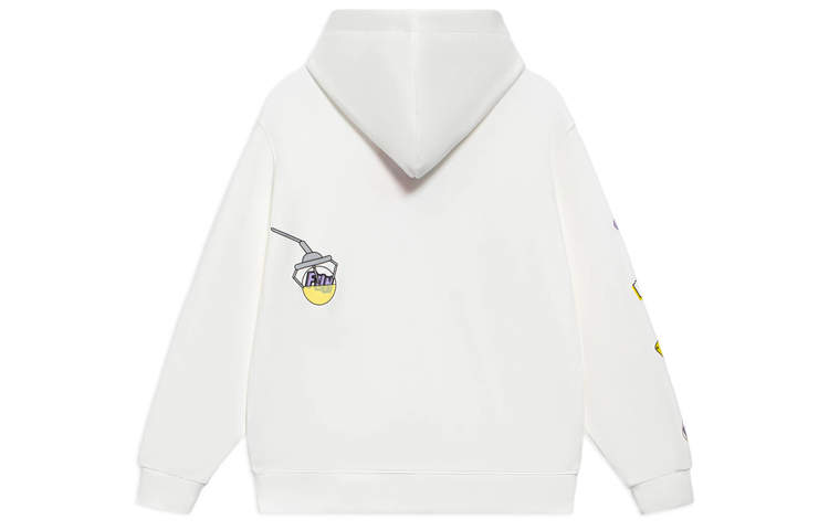 (WMNS) Li-Ning Sports Living Series Cartoon Pattern Pullover Hoodie 'White' AWDS592-1