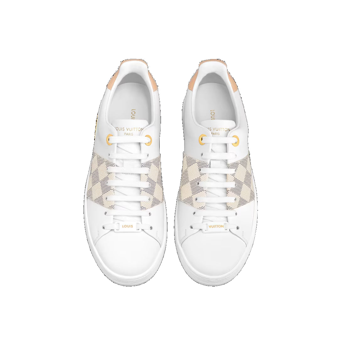 (WMNS) LOUIS VUITTON Frontrow Sneakers 'White with Beige Grey Plaid' 1AAWEV