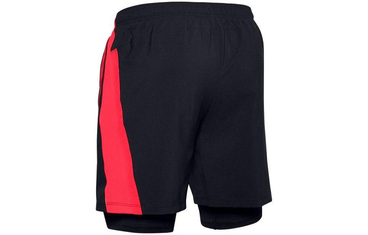 Under Armour Launch Get Out Run 2-in-1 Running Shorts 'Black Red' 1350772-001