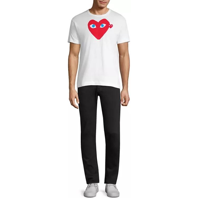 COMME des GARCONS PLAY SS25 Blue Eyes Red Heart T-Shirt 'White' AX-T086-051-1