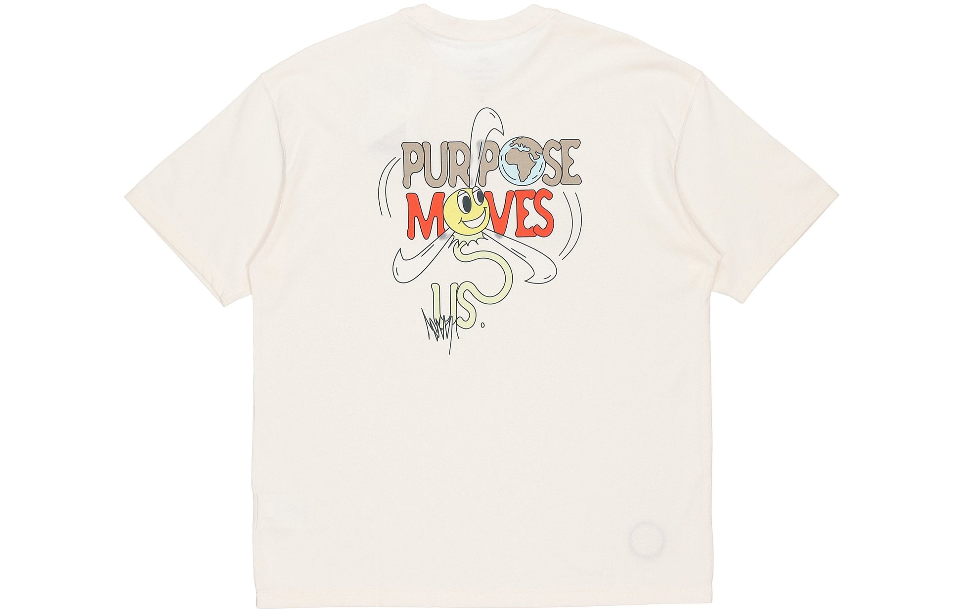 Nike Sportswear Tee M2z Purpose Leisure Sports Round CollarLetter Print Short Sleeve Men's Beige/White DJ1340-902