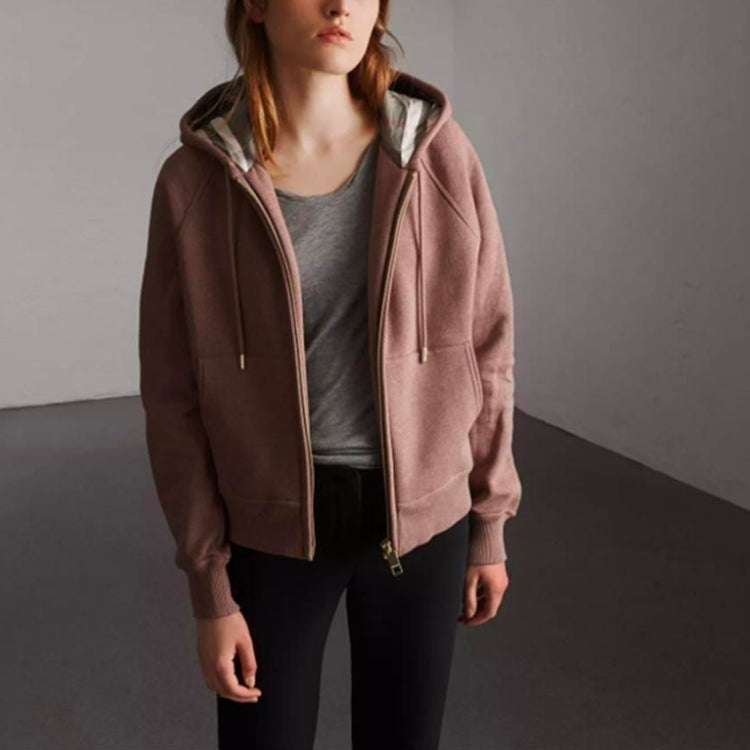 (WMNS) Burberry Zipper hooded Casual Hoodie Rose 40504351