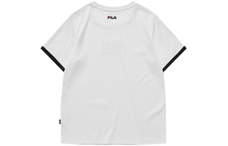 (WMNS) FILA Fusion Logo Short Sleeve White T11W931124F-WT