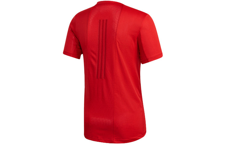adidas Soccer/Football Training Sports Round Neck Short Sleeve Red FM2102
