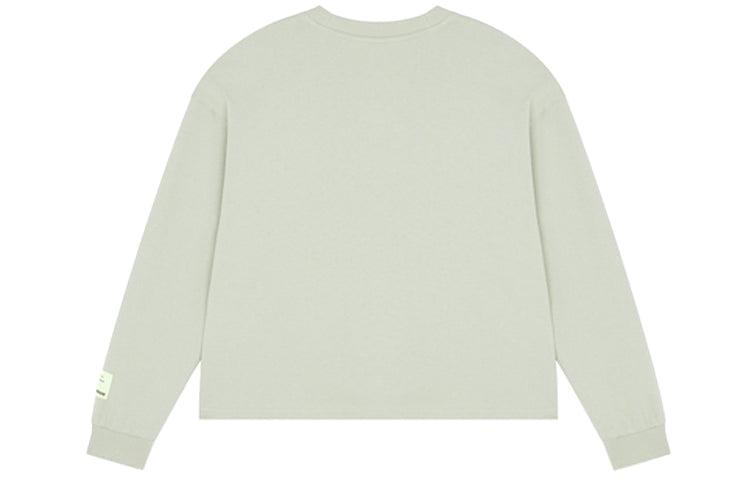 (WMNS) New Balance Embroidered Logo Knit Round Neck Long Sleeves Light Green T-Shirt AWT21307-PGE