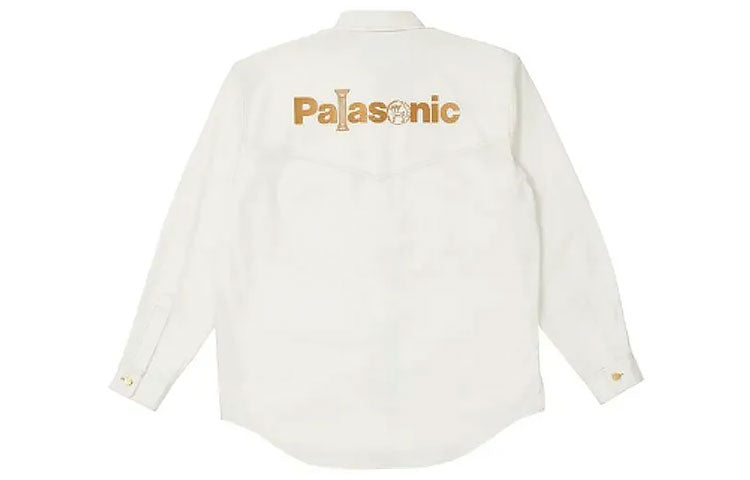 PALACE Funny Logo Stand Collar Long Sleeves White Shirt P20SHT006