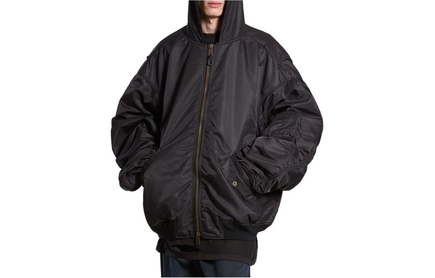 Balenciaga Tape Type Light Hooded Bomber Jacket 'Black' 791103TPO041000
