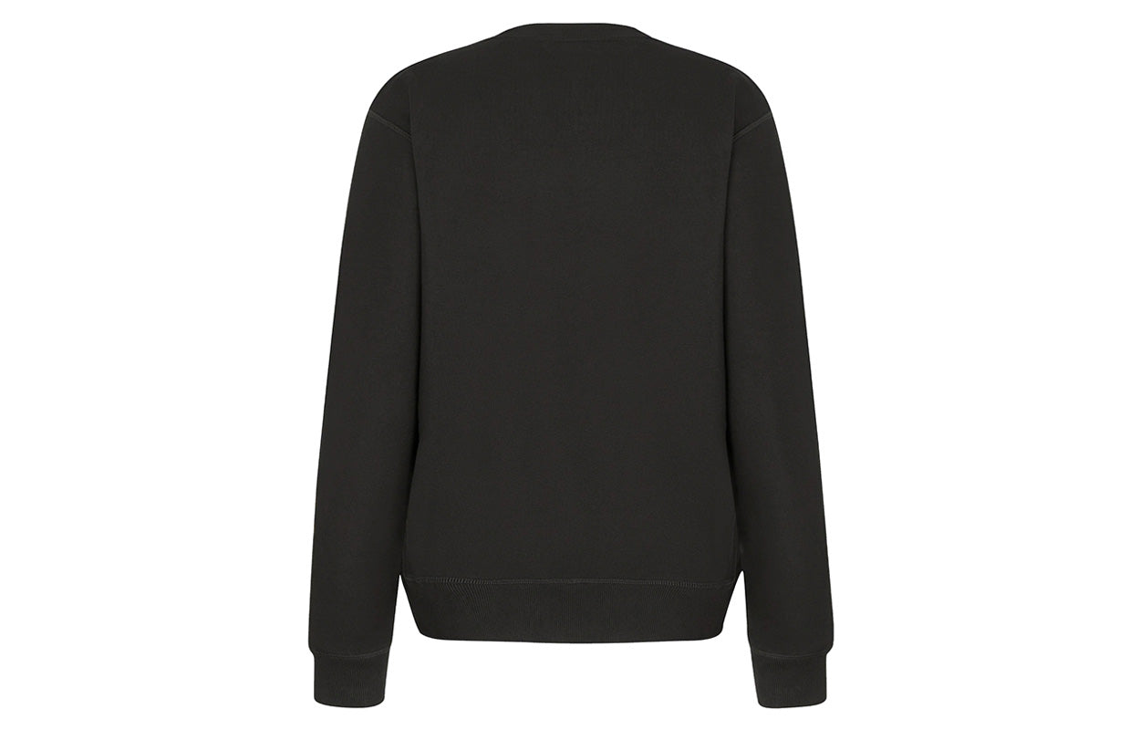 Men's DIOR x KENNY SCHARF Crossover SS21 Alphabet Embroidered Round Neck Pullover Autumn Black 193J687-A0531-985