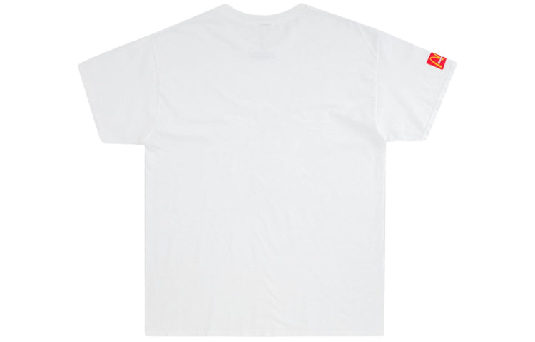Men's Travis Scott Cactus Jack x Mcdonald Crossover fries Pattern Casual Short Sleeve White CJMD-SS18