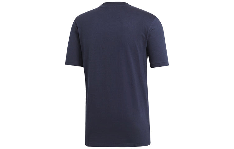 adidas E Pin Tee Sports Round-neck Short-sleeve Tee Men Blue/White DU0369