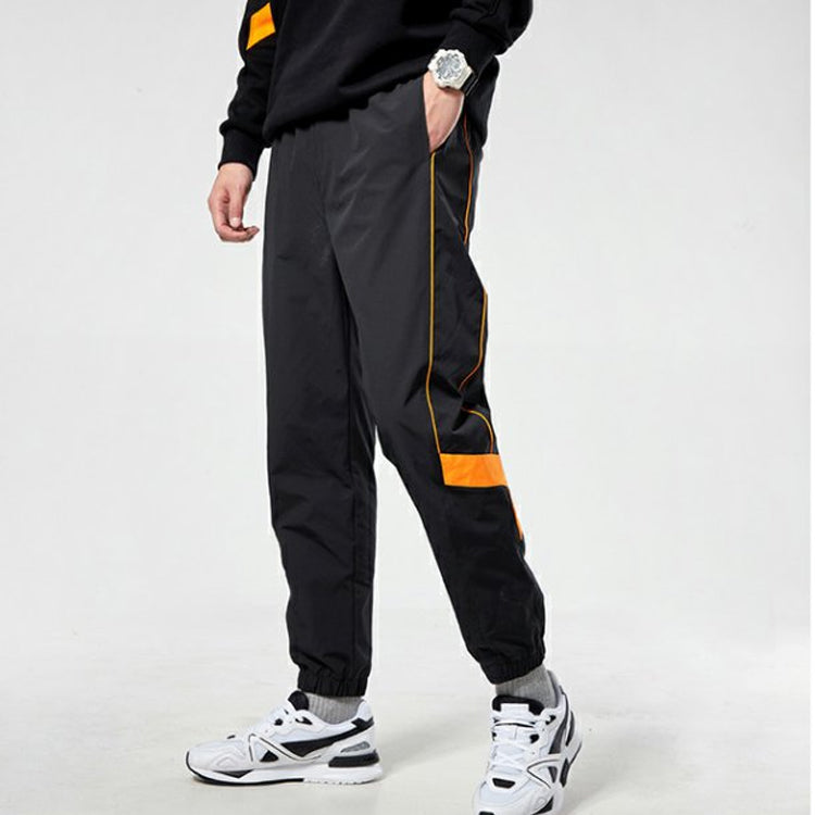 New Balance Logo Print Pants Asia Sizing 'Black Orange' AMP11328-BK
