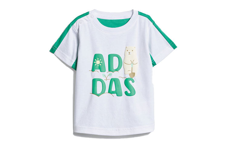 (PS) adidas TEE 3/4 Set 'White Green Black' IA8223