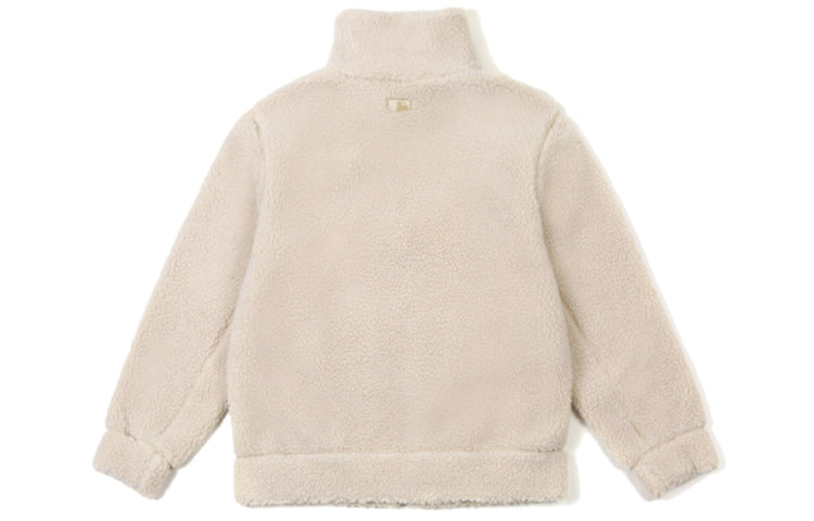 MLB Boston Red Sox lamb's wool Stand Collar Jacket Unisex Beige 31JPF3061-43B
