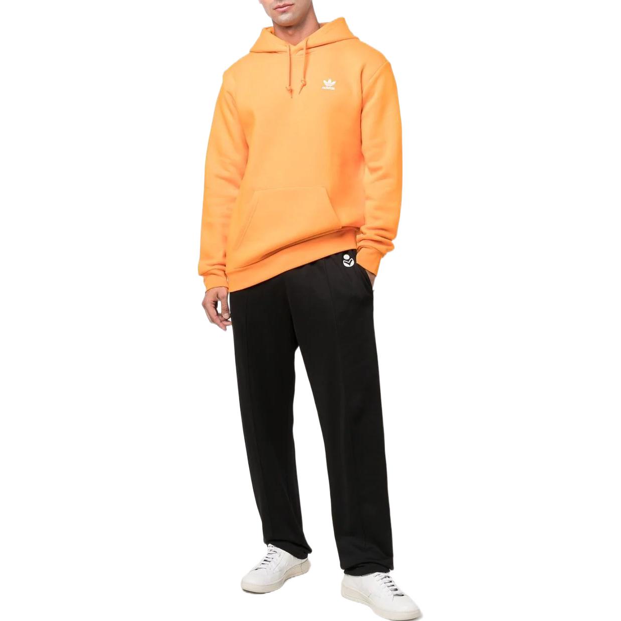 Men's adidas originals Solid Color Logo Printing Long Sleeves Orange HG3901