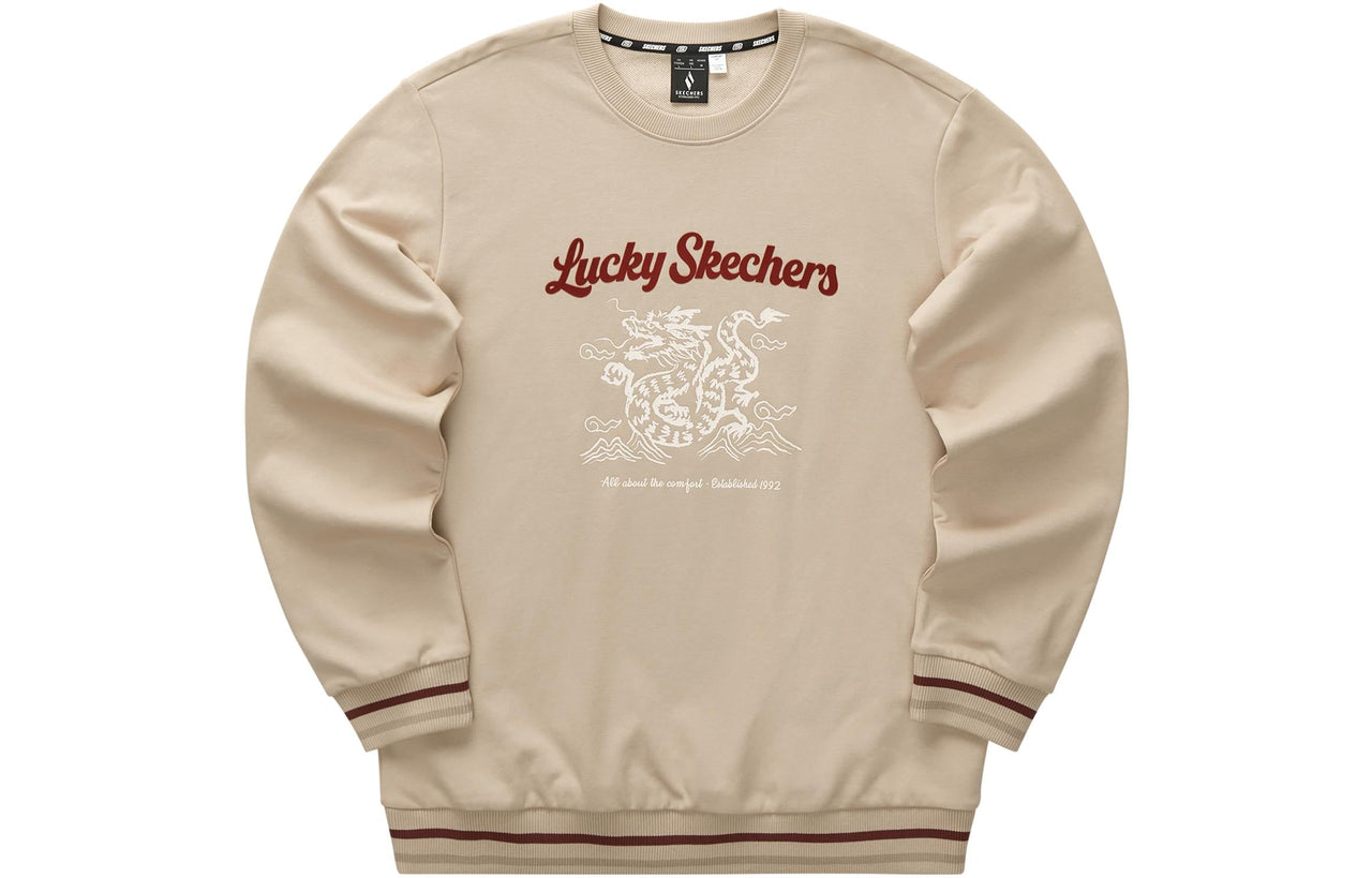 Skechers CNY Series Dragon Graphic Crew Sweatshirt 'Tan Black Red' L124U052-028R