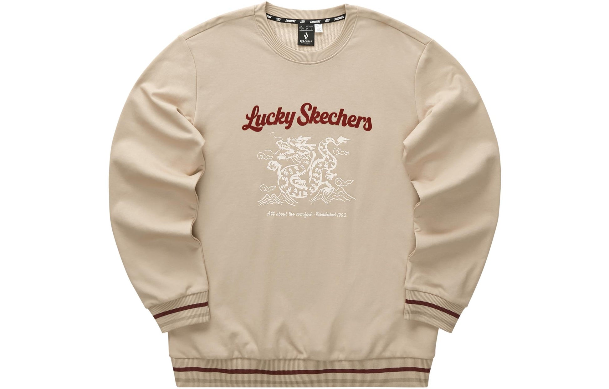Skechers CNY Series Dragon Graphic Crew Sweatshirt 'Tan Black Red' L124U052-028R