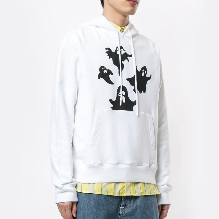 Off-White FW20 Ghost Printing Hooded Pullover Men White OMBB034E20FLE0060110