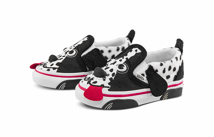 (TD) Vans Slip-On Dog Pattern 'Black White' VN0A4VJM6BT