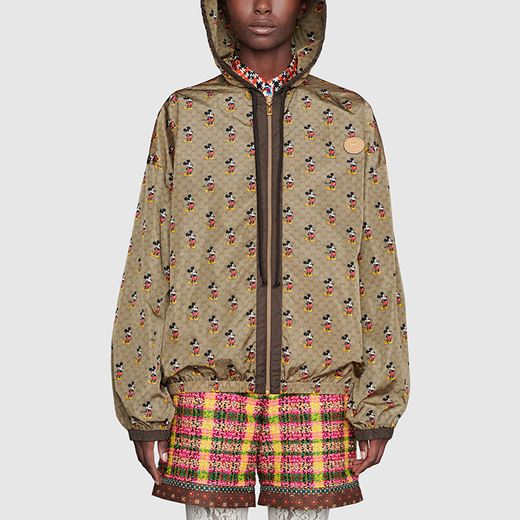(WMNS) Gucci x Disney Mickey Printed Nylon Jacket For Dark-Curry 605445-XJB9M-2100
