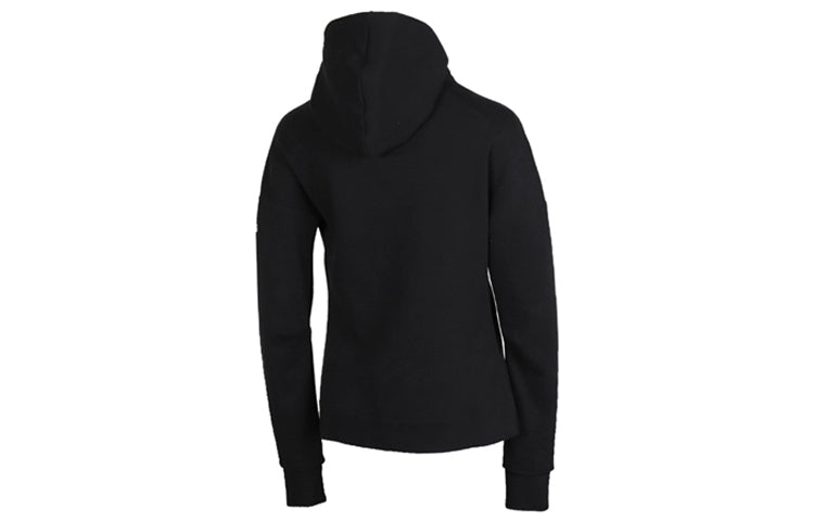 (WMNS) adidas Three Stripes Printing Hooded Jacket Black FL1959