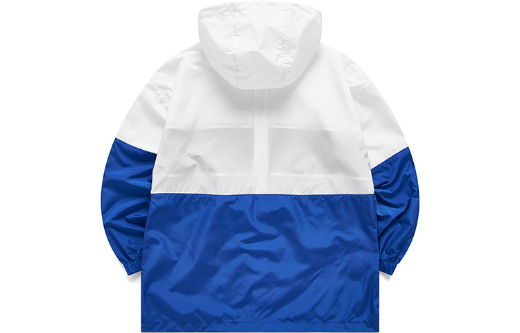 FILA FUSION Logo Printing Contrasting Colors Woven Hooded Jacket White T11W121701F-WT